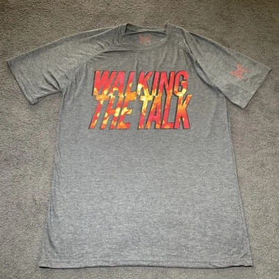 Tapout Gray T Shirt Size XL "Walking The Talk" Logo Gray Red Fire - Image 1 of 4
