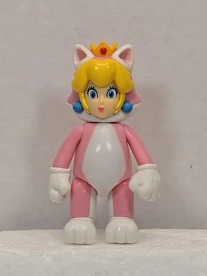 Boneco Jakks Super Mario CAT PRINCESS PEACH 3" 3D World Nintendo Series posável - Imagem 1 de 4