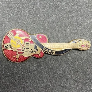 Hard Rock Cafe Paris Guitar Pin Red Limited 1997 Used Collectible - Picture 1 of 2