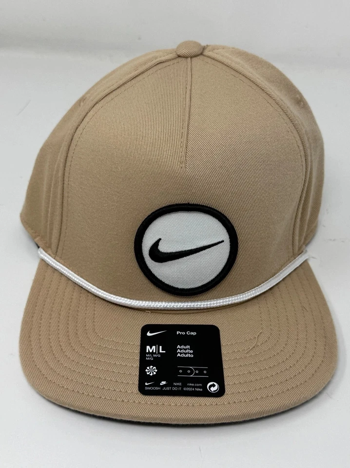 Nike Pro Cap Structured Dri-FIT Golf Hat Tan Brown Snapback M/L HF7482-200
