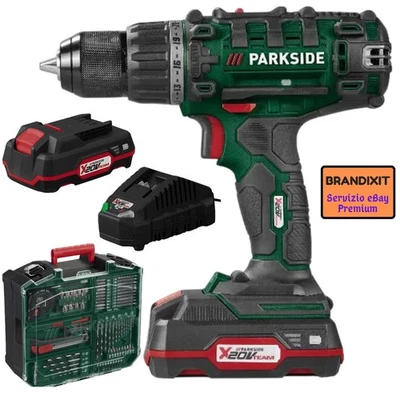 Trapano Avvitatore PARKSIDE PABS 20-Li G8 + Batteria x 2 + Caricabatterie + Acc. - Immagine 1 di 4