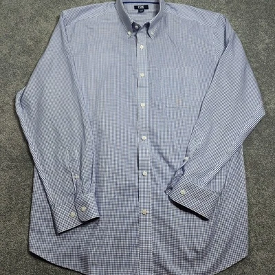 Cutter & Buck Shirt Mens XL Blue Gingham Check Golf Preppy Long Sleeve Casual - Image 1 of 4