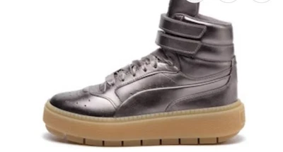Cadarços de cetim Puma Platform Trace Stmt 'Silver Mid-Top' com 2 alças - Imagem 1 de 4