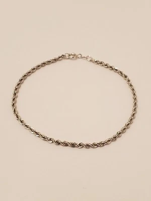 Pulsera Danecraft de plata de ley 925 cadena de cuerda torcida brillante 7,75 pulgadas Foto 1 de 4
