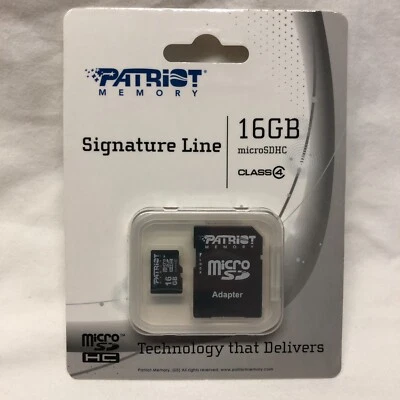 Patriot Memory Signature Line 16 GB Micro SDHC Class 4 with Adapter FAST SHIP - Image 1 of 2