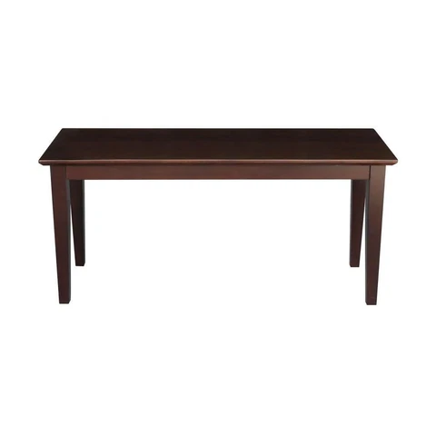 International Concepts Bench Rich Mocha Finish Backless Solid Wood Frame 18 in H Cover