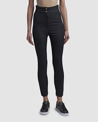 $945 Dolce & Gabbana Mujer Negro Tiro Alto Cintura Darda Pantalones de Lana It 48 EE. UU. 14 Foto 1 de 3