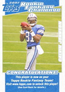 ROOKIE FANTASY CHALLENGE Calvin Johnson RC Detroit LIONS HOF - Bild 1 von 1