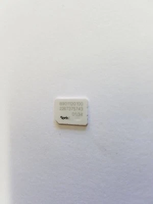Sprint Boost Virgin Mobile Nano Sim Card ICCID 01.04 LG Ls675 Tribute Simcard - Image 1 of 2