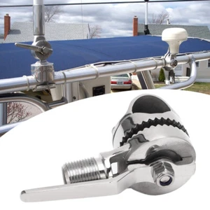 Marine VHF Antenna Mount Stainless Steel Adjustable Ratchet for 7/8 to 1in Rails - Picture 1 of 16