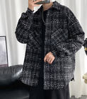 Fashionable New Mens Jacket All-Match Retro Youth Loose Woolen Coat Shirt New