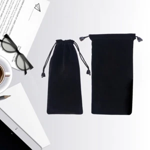 2 Pcs Watch Storage Bags Jewelry Pouches Man Black Drawstring Mini - Picture 1 of 11