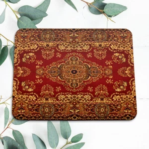 Vintage Old Persian Carpet Rug Mouse Pad Mat Office Desk Table Accessory Gift - Picture 1 of 6