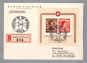 Svizzera blocco numero 6 affrancatura singola 7.12.1941 - Foto 1 di 2