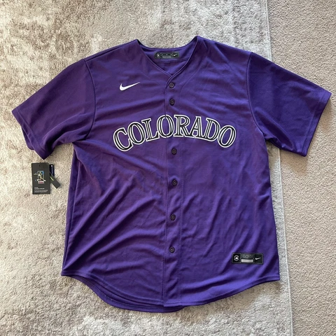 Nike Nolan Arenado Colorado Rockies Mens XL Baseball Jersey #28 Purple MLB NWT Cover
