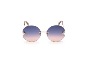 Swarovski SK307 28W Rose Gold Round Metal Sunglasses Rimless Frame 60-18-140 - Picture 1 of 4