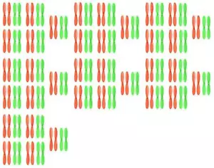Hubsan X4 H107C Orange Green Propeller Blades Props 5x Propellers 7 Pack - Picture 1 of 2