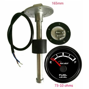 52mm Fuel Level Gauge with Sender 73-10 ohms Black for Car Marine Blue Led 9-32V - Bild 1 von 11