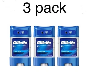 3 x GILLETTE COOL WAVE men deodorant antiperspirant gel, 70ml / 2.4 fl.oz - Picture 1 of 2