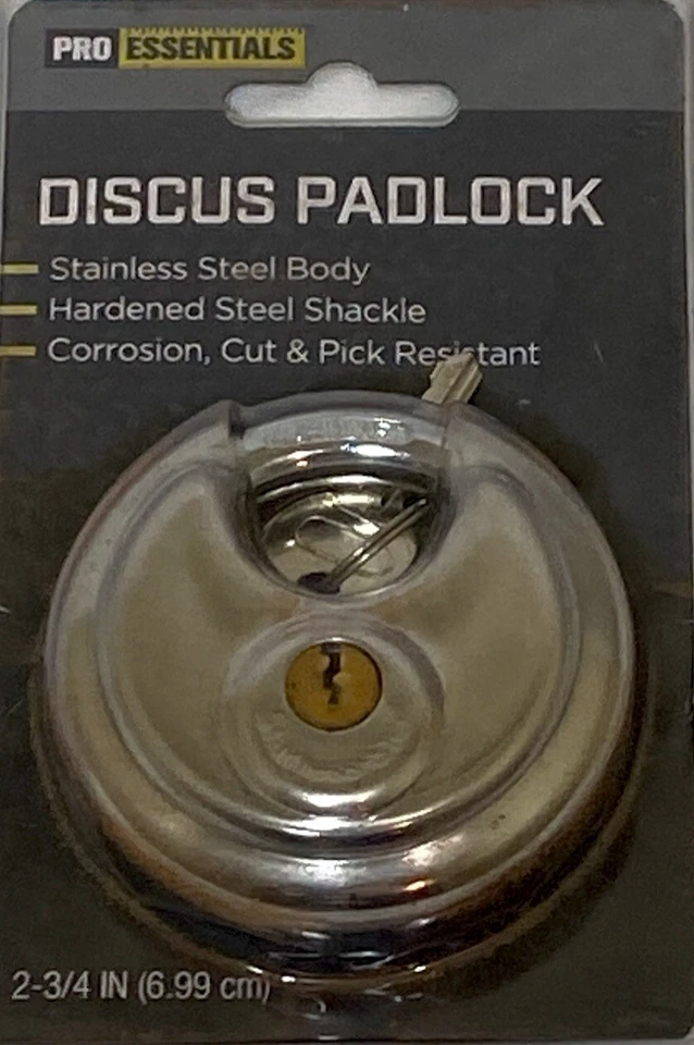 PRO ESSENTIALS discus padlock 2-3/4 Inches - Image 1 of 1