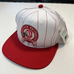 Vintage Ohio State OSU Buckeyes Starter Nadelstreifen Druckknopflasche College Mütze Neu mit Etikett Deadstock - Bild 1 von 7