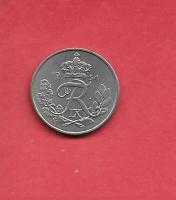 1954 Denmark - 10 Ore - Frederik IX - Copper Nickel - XF+ - Image 1 of 2