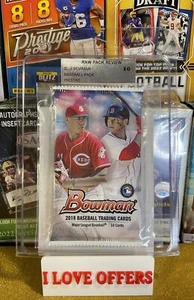 Bowman Baseball 2018 sellado de fábrica Major Leauge blister Pack RPR 10 CSTR raro - Imagen 1 de 6
