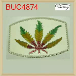 Cannabis Marijuana Hemp Leaf Pot Belt Buckle - Picture 1 of 8