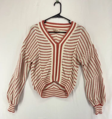 Willow + корень свитер женский размер XS смелый розовый и белый свитер весело Barbie Core - Изображение 1 из 4