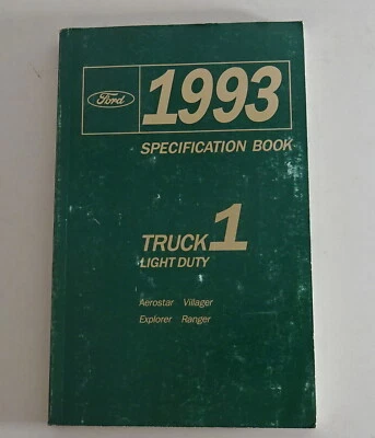 Libro Di Tavola Ford Aerostar, Villager, Explorer, Ranger Anno Modello 1993 - Immagine 1 di 2