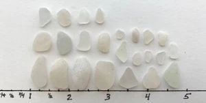 25 pezzi Beach Sea Glass JQ completamente smerigliato oceanico imbarcazione bianco vetro trasparente #G1 USA - Foto 1 di 12