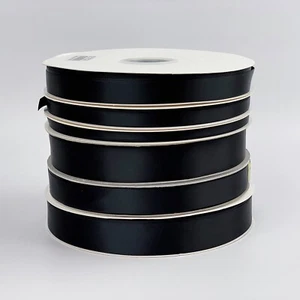 Einseitiges Satinband 100 % Polyester, 3/4 Zoll Breite 100 Yards/Rolle, rosa, schwarz - Bild 1 von 11