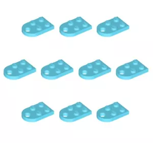 NEU LEGO 10 Stück 2x3 Teller mit Loch - Medium Azurblau Herz Valentinstag - Bild 1 von 2