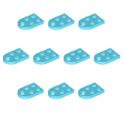 NEW LEGO 10 Pieces 2x3 Plate With Hole - Medium Azure Heart Valentine's Day - Image 1 of 2