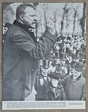 11x14 PHOTO PRESIDENT THEORDORE ROOSEVELT SPEAKING TO CROWD IN EVANSTON ILLINOIS
