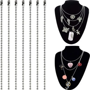 Round Bead Chains 1.5/2/2.4mm Bead Dog Bulk Chains with Pull Connector - Picture 1 of 12