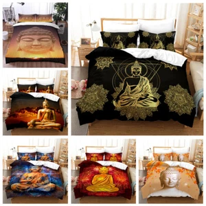 3D Sakyamuni Buddha Quilt/Doona/Duvet Cover Set Single/Double/Queen/King Size - Picture 1 of 14