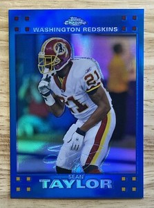 2007 Sean Taylor Topps Chrome BLUE REFRACTOR #91 Washington Redskins