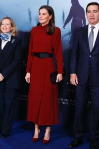 VESTIDO MASSIMO DUTTI (GRUPO ZARA) BORGOÑA ESPALDA ABIERTA ASO QUEEN LETIZIA US10 EU 42 - Imagen 1 de 21