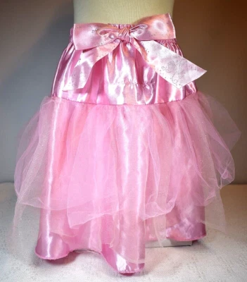 Halloween Disney's Princess Skirt w/Pink Satin & Glittery Pink Tulle, Size M 7/8 - Image 1 of 4