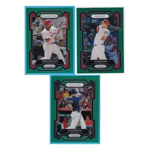3 Card Lot 2024 Panini Prizm Baseball Green Rollins Dunn Braun - Picture 1 of 7