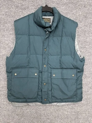 Vintage Eddie Bauer Mens Vest XL Premium Goose Down Green Outdoor Puffer USA - Image 1 of 4