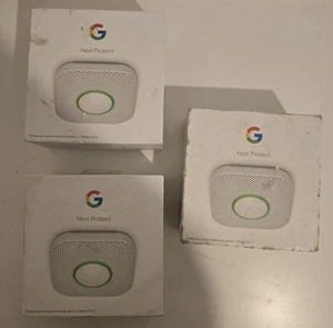 Google Nest Protect 2nd Gen Smoke and Co Alarm X 3 - Expiry 2030 - Picture 1 of 9