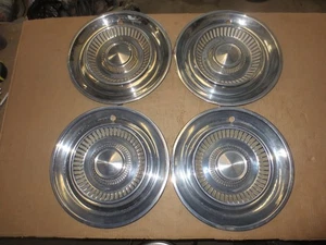 1957 57 Desoto Hubcap Rim Wheel Cover Hub Cap 14" OEM USED SET 4 CLIP - Picture 1 of 24