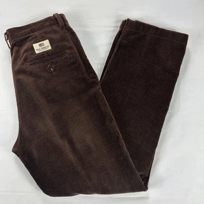 Pantalones chinos rectos de colección Polo Jeans Co Ralph Lauren marrón pana para hombre 30x31 Foto 1 de 4