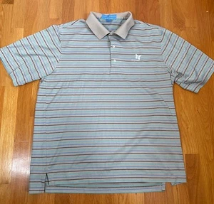 Camisa Polo Fairway and Greene Kapalua Para Hombre Grande Hawaii Course Beige Rayas - Imagen 1 de 5