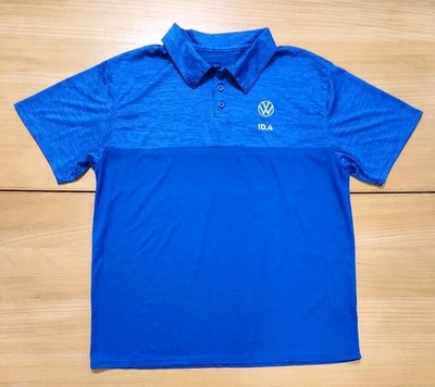 Camisa de golf Volkswagen Polo XL azul uniforme concesionario ID.4 logotipo de vehículo eléctrico Foto 1 de 4