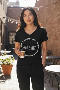 Damen T-Shirt Got Salt? Schwarzer V-Ausschnitt Gr. XL  - Bild 1 von 7