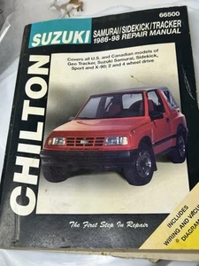 Suzuki Samurai, Sidekick, and Tracker, 1986-98 Chilton Repair Service Manual - Foto 1 di 11