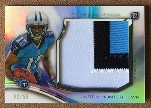 Camiseta deportiva 2013 Topps Platinum Jumbo Patch Rookie #PRP-JH Justin Hunter/59 Titans - Imagen 1 de 2